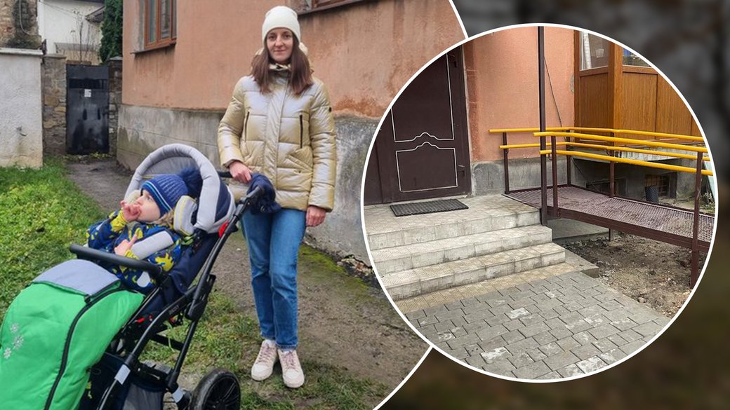 «Деякі зі мною вітаються, деякі — ні». Що каже матір дитини з інвалідністю, для якої встановили пандус в Івано-Франківську