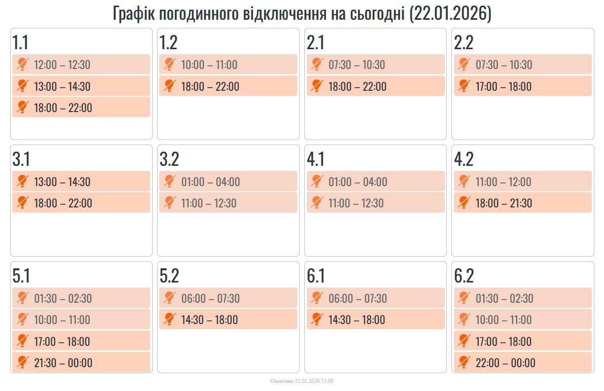 На Прикарпатті оновили графіки погодинних вимкнень електроенергії