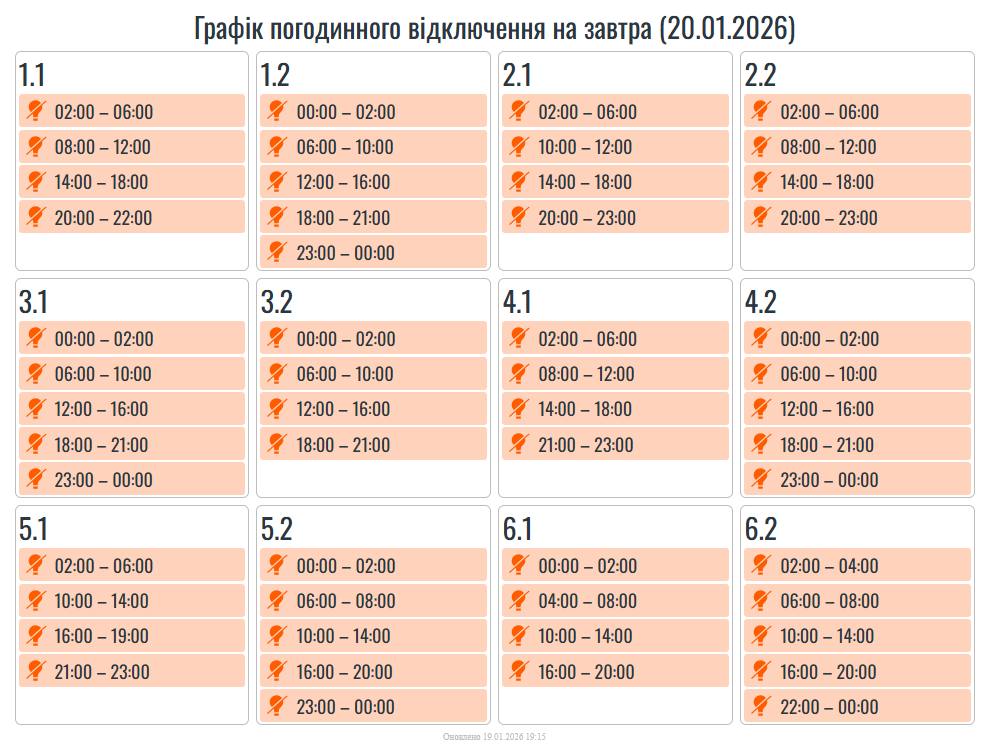 В Івано-Франківській області 20 січня вимикатимуть світло (ГРАФІК)