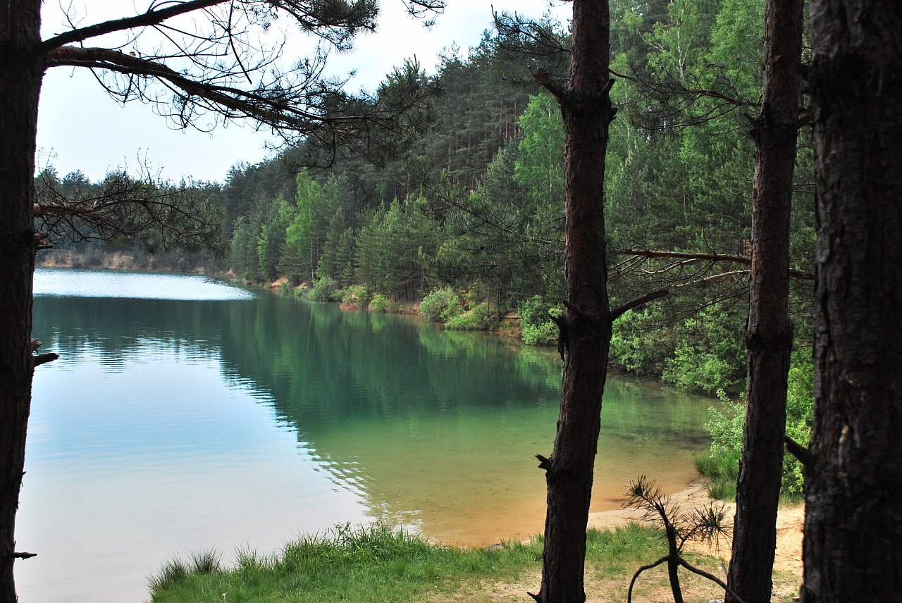 Прозора вода в Блакитних озерах в Олешні