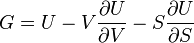 G=U-V frac{partial U}{partial V}- Sfrac{partial U}{partial S}