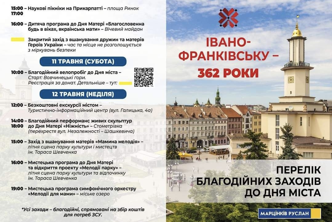 Івано-Франківськ відзначає 362-річчя: програма всіх заходів
